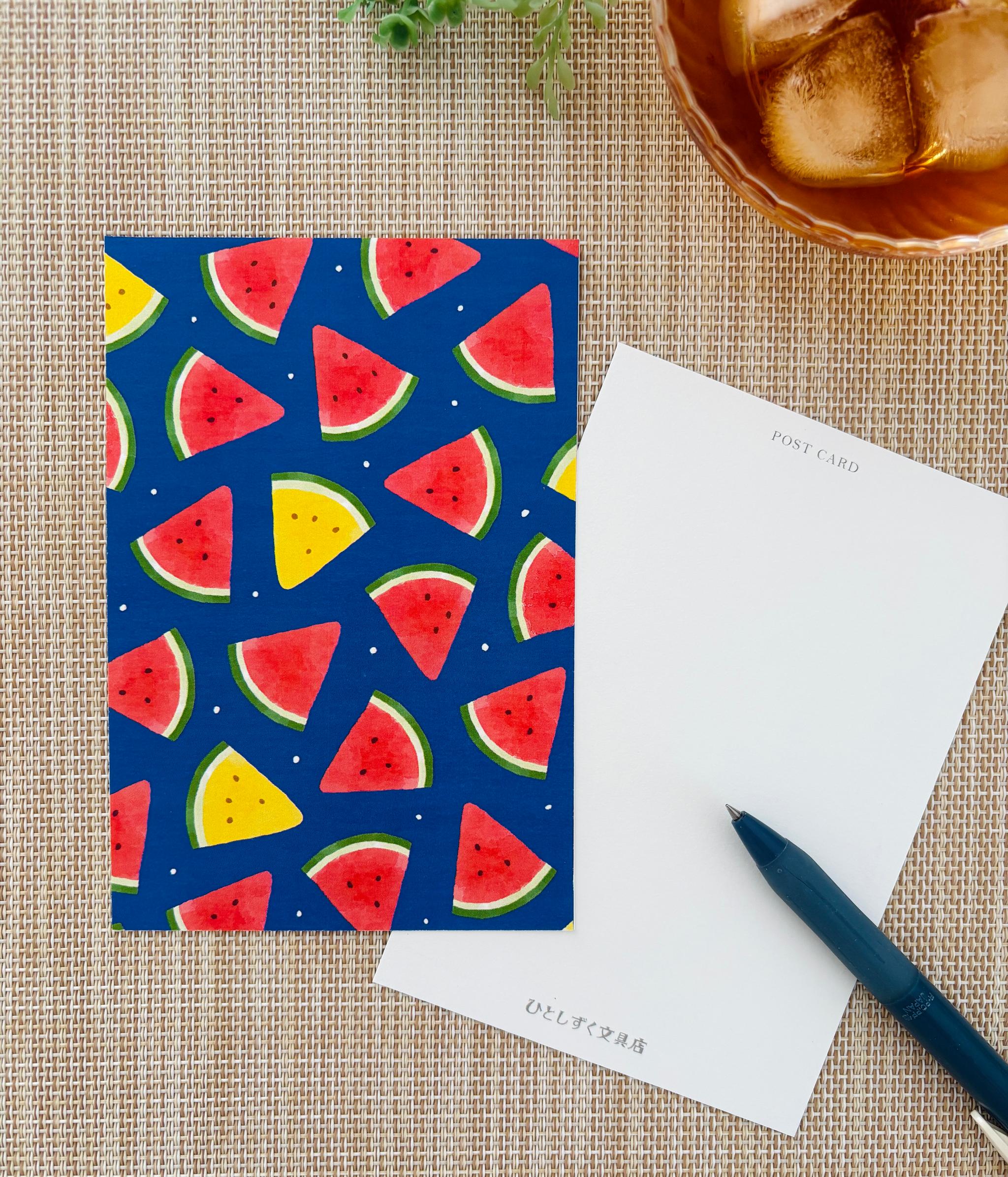 スイカ柄のポストカード1枚目の画像